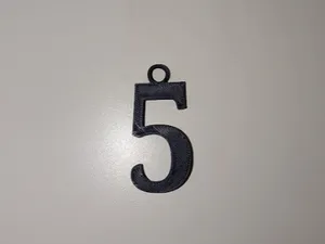 Number 5 Keychain