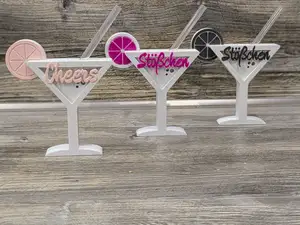 Party Cocktail Glass Decor - Cheers & Stößchen