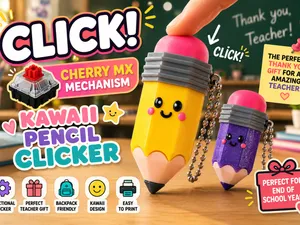 Kawaii Clicker Pencil Keychain – regalo para Profe