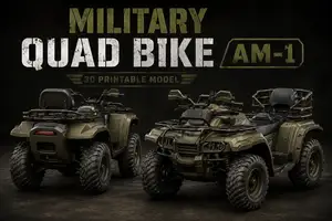 One‑Piece Military Quad Bike "AM-1" – Print in Place, No Assembly