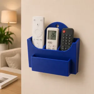 Wall-Mounted Remote Control Organizer with Front Storage Pocket