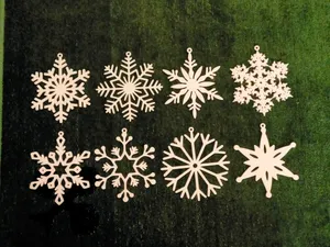 Pack N° 5 - 8 flocons de neige à suspendre - 8 snowflakes to hang