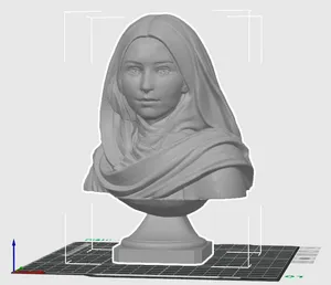 Miriam / Virgin Mary Bust on Pedestal (FDM Friendly / A1 mini compatible)