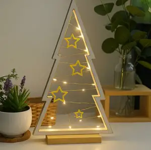 Árbol Decorativo Navideño con Luces – Diseño Minimalista