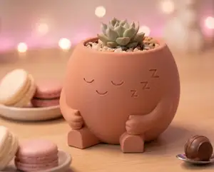 Sleepy Pot - Cozy Desktop Decor & Planter