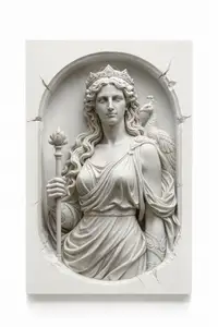 Hera Greek Goddess Bas Relief Wall Sculpture – 3D Printable STL