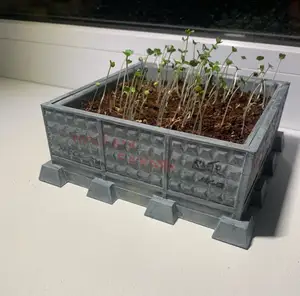 Soviet-style fence microgreens planter