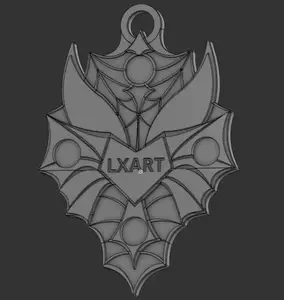 2.0 Version - Earrings Demonic Bat Spider-Web Heart (with holes for 4mm rhinestones)