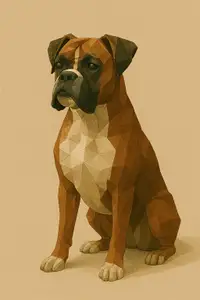 Boxer Low Poly Dog