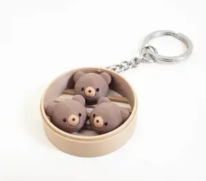 Teddy Bear Bun Fidget Keychain (Dim Sum)