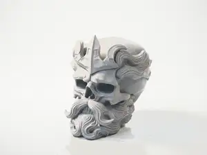 Poseidon Skull Mythological Sculpture 3D Printable