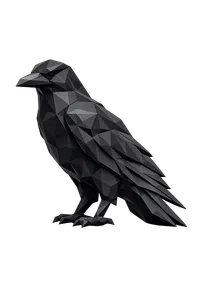 Low Poly Raven Sculpture – Modern Geometric Raven Decor