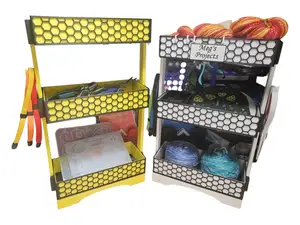 3-Tier Honeycomb Organizer with Sliding Tray & Custom Name Plate – Easy Print, Perfect Gift for Crafters