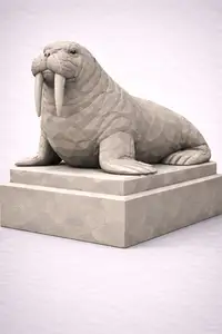Walrus Statue Low Poly