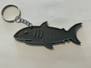 Minimalist Shark Keychain – Hand-Drawn Style