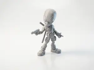 Chibi Deadpool Figurine Cute Character 3D Printable