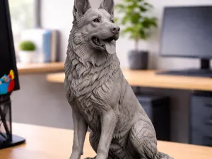 German Shepherd Statue – Realistic Dog Sculpture