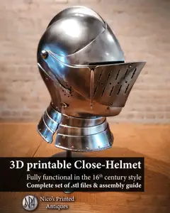 Wearable Close Helmet (16th Century Knight Armor)