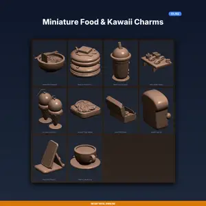 Miniature Food & Kawaii Charms Collection - 10-Model STL Bundle