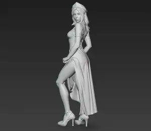 Fantasy Queen STL | 3D Printable Model of Elegant Woman in Gown with Crown
