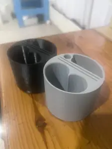 Holder container for Indonesian coin, card, receipt and pen can be placed in car cup holder