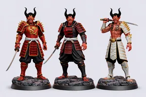 Oni Samurai Élite - Trío de Guerreros Demoníacos (Pack 3 Figuras)