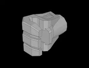 Lego Compatible (27329.dat) Large Figure Hand Fist Mechanical with Pin Hole and 3mm Bar Slot