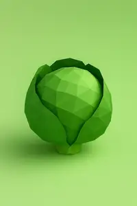 Low Poly Cabbage 3D Model