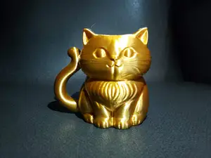 Fluffy Sitting Cat Cup With Big Eyes Tail Handle And Ears