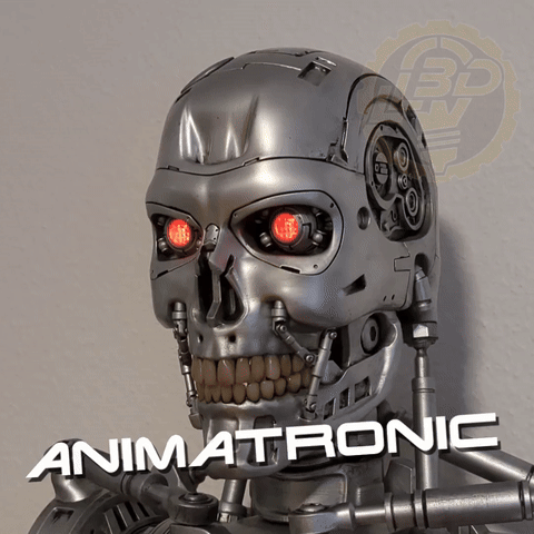 Version 2 - animatronic T-800 Terminator skull with face tracking