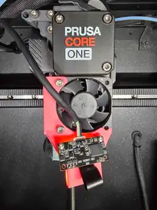 3DO nozzle camera mount for Prusa Core One - 5cm FPC with LEDs