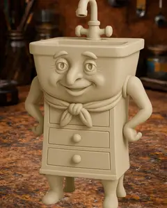 Cute Sink Character Figurine – Whimsical Bathroom Decor