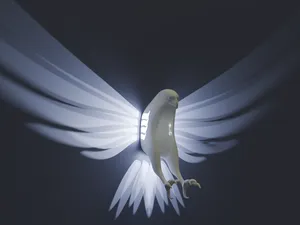 Schöner Falke mit hellen Flügeln