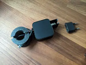 Steam Deck new/OLED EU Charger cable organizer for use with a US-EU adapter