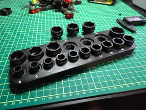 Olsa Tools / Astro Pneumatic Nano Stubby Impact 17pc 8-24mm 3/8 dr Socket Holder