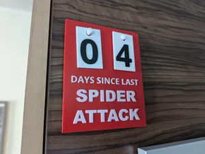 Spider Attack Safety Counter Sign with Tags