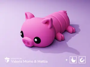 Cute Flexi Pets Pig (Keychain & Magnet)