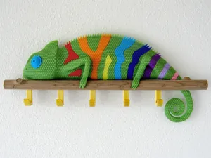 Multi Color Chameleon Wall Art / Key Holder