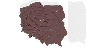 Szablon Polski z województwami/ Polish template with voivodeships