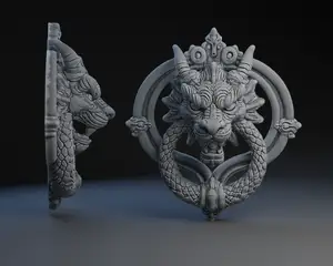 Decorative Gothic Dragon Door Knocker