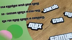 Grand Theft Auto (GTA) keychain with custom name