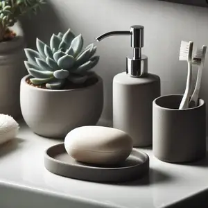 Designer Soap Dish & Toothbrush Cup Set