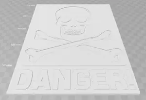 Skull, Danger!, sign