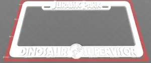 Jurassic Park - Dinosaur Supervisor, License Plate Frame