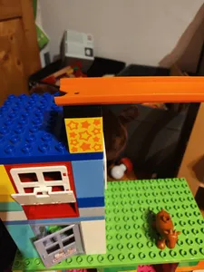 HotWheels track connector for Duplo bricks