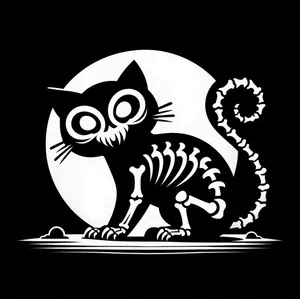 Coasters: Skeleton cat