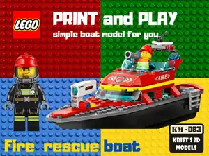 LEGO FIRE RESCUE BOAT - Print and play