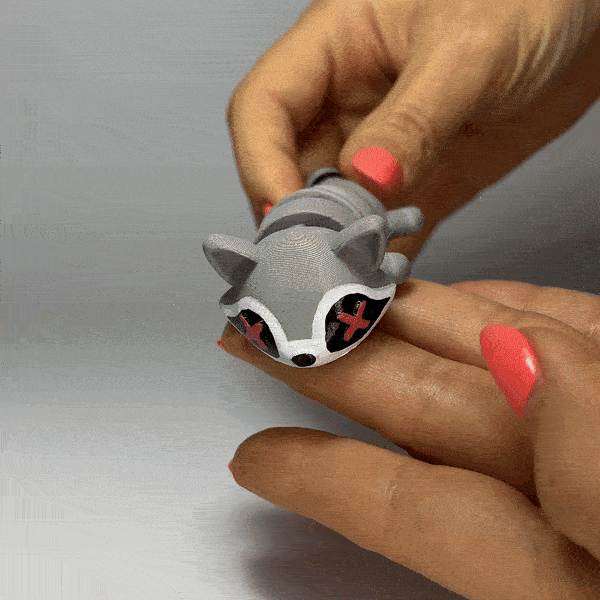 Splat Raccoon Flexi (Toy, Keychain & Magnet)