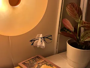 Low-poly nose glasses holder