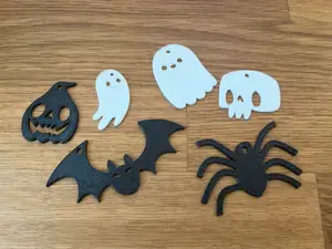 Halloween coasters and keychain decoration, Skull, Spider, Pumpkin, Bat, Ghost